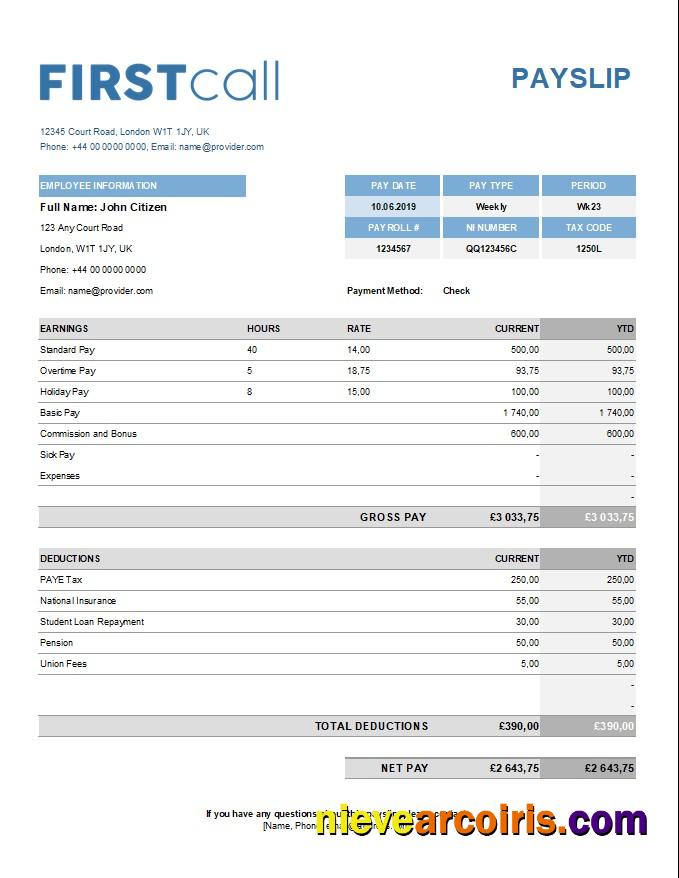 call forwarding company paystub